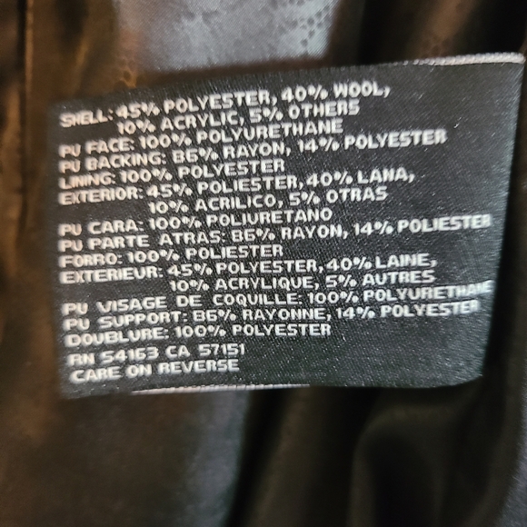 Guess houndstooth wool blend peacoat with pleather accents - Picture 13 of 14